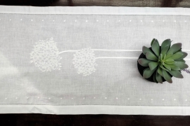 Table runner -White French knot embroidery